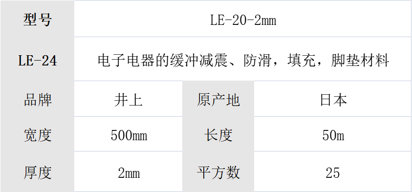 井上LE-20聚氨酯泡棉 井上LE-20聚氨酯泡棉